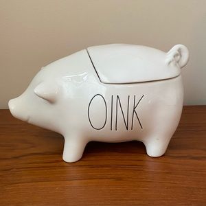 ☘️NEW! Rae Dunn “OINK” Pig Cookie Jar Ceramic Canister